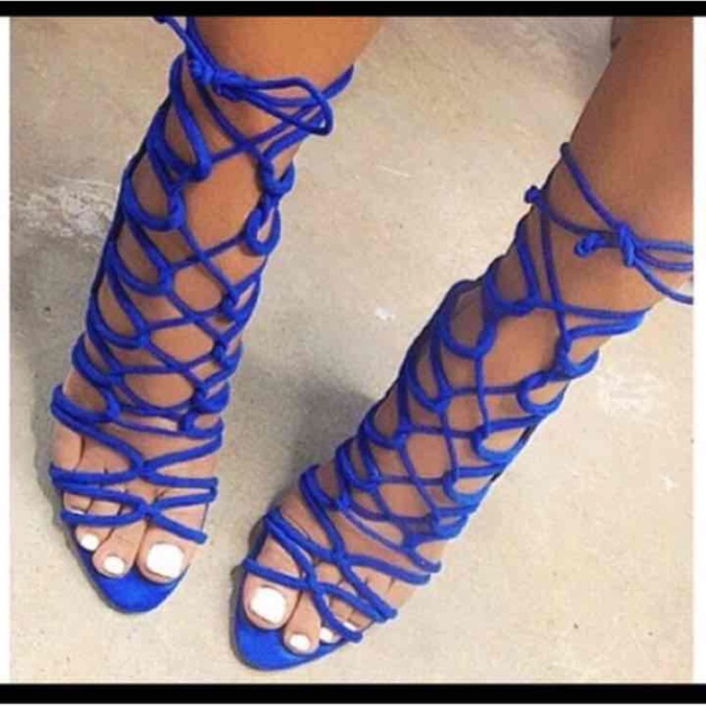 ZARA Collection Blue Strappy Stilettos